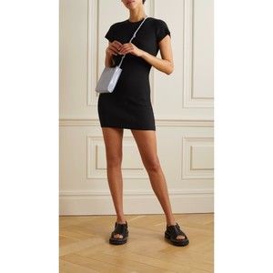 NWT Anine Bing Skylar Ribbed Knit Mini Dress, Sz S